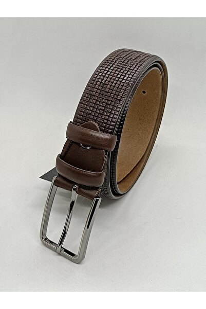 Gutiero Ανδρική ζώνη από 100% γνήσιο δέρμα καφέ κλασική