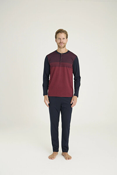 ALFA AKSESUAR 03 9218 Men's Midi Collar Pajama Set