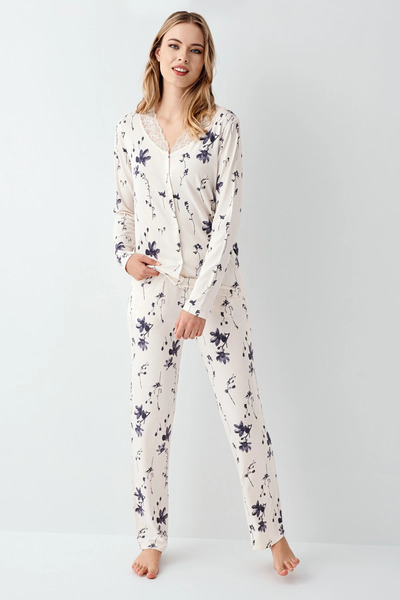 ALFA AKSESUAR 03 Arnetta 3410-S Women's Long Sleeve Pajama Set