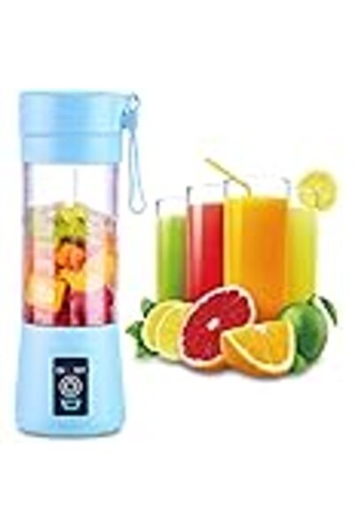 bleaws Portable Blender Cup, USB Electric Mini Blender for Juices & Shakes, 380ml, 6 Blades