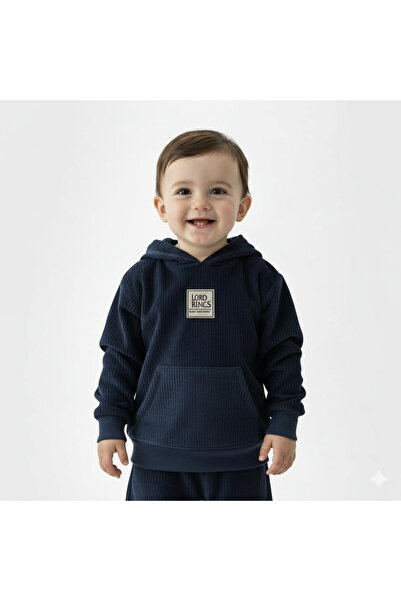 alqarat القارات Baby's Velvet Hoodie and short Set
