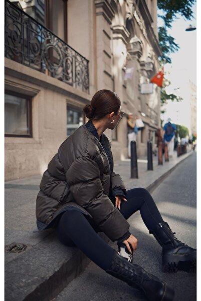 FMN Moda Color Block Equivalent Thick Winter Filling Inflatable Pinboard Oversized Model Lightweight Double-Breasted Coats Jacket