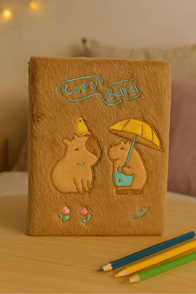 uğurlu dükkan Capy bara plush notebook cream
