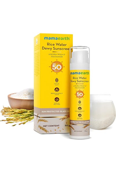 Mamaearth Rice Water Dewy Sunscreen with Rice Water & Niacinamide, 50g