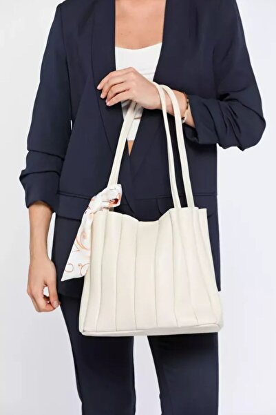 MioArt Geantă de umăr Oyster cu eșarfă pentru femei