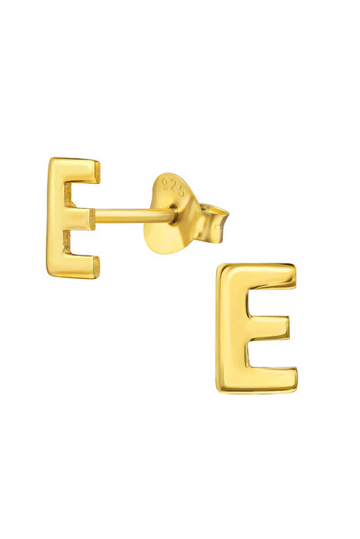 Sophia Collection Cercei argint 925 placat cu aur 24K model initiala E