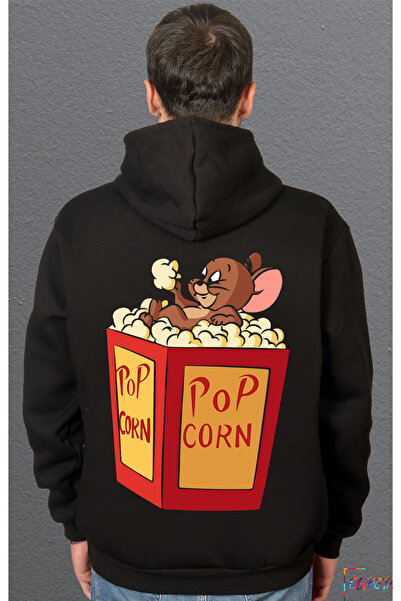 Bumeta سويت شيرت توم آند جيري بوب كورن كات كارتون للجنسين بغطاء رأس هوديي