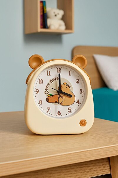 Tuna ساعة طاولة صغيرة مربعة بيضاء من كابي بارا