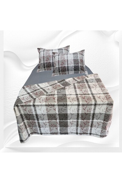 GÜLLÜCE HOME Ç.Kişilik%100 Cotton (200X225 Duvet Cover) Fitted Sheet 180X200X30 (Zippered Pillowcase 50X70)