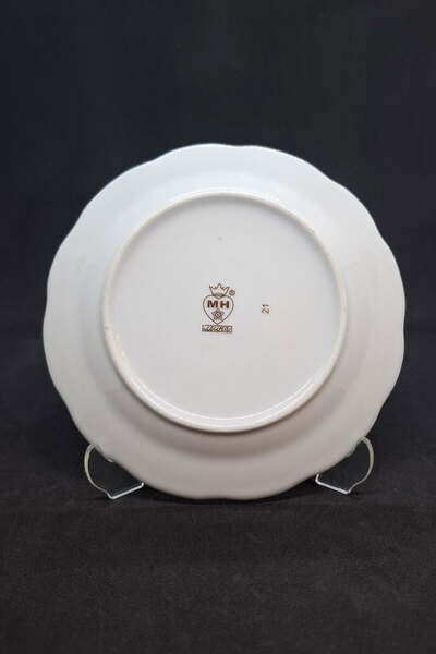 ABBETC Sterne Old Czechoslovak (Czech) Porcelain Antique Plate 15 cm Hunter Green