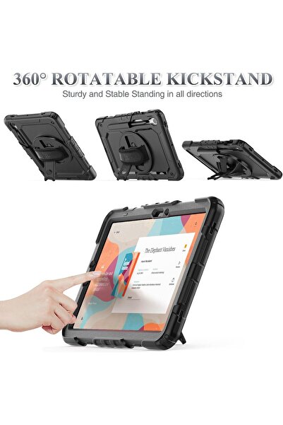 HYX Shockproof Case for Samsung Galaxy Tab S10 Lite/S10 FE/S9 FE 10.9/11 inch - Black