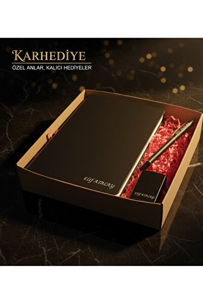Yılbaşı Hediyesi Kişiye Özel Kalem Defter Çakmak Seti