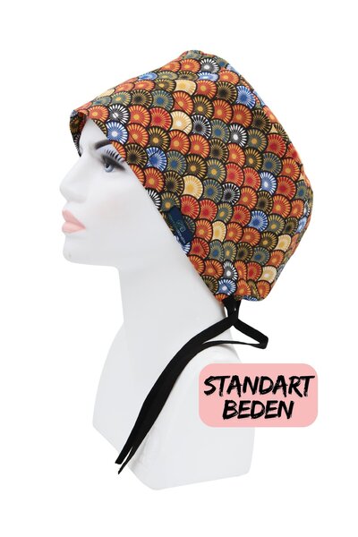 doktorbonem Standart Beden Renkli Yelpazeler Cerrahi Bone Doktor Hemşire Sağlıkçı Hastane Bonesi