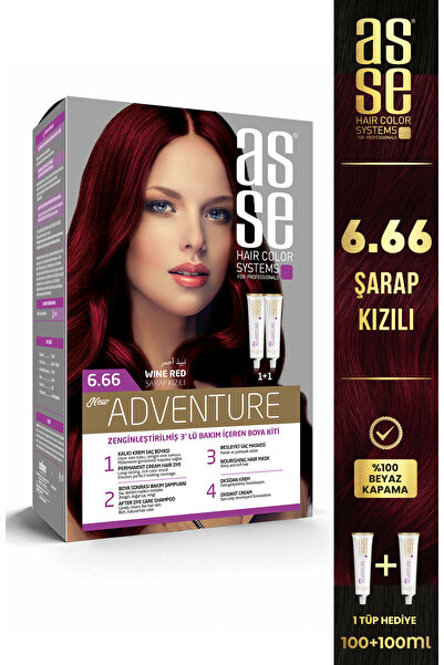 asse Adventure Set Saç Boyası, Kalıcı ve Canlı Renkler, 1+1 ikili Kullanım Se...