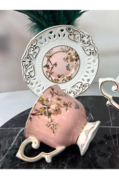 Kosova طقم فناجين قهوة تركية من البورسلين الفرنسي 100 مل TKEBT PUDRA