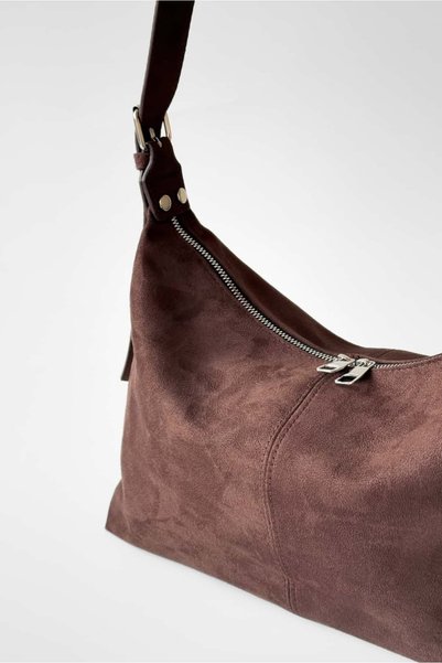 Yuka Atelier Süet Cushy Çapraz Omuz Çantası