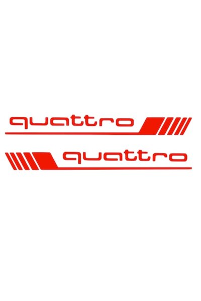 Oracal 651 Decorative Sticker Audi Quattro 40x5 cm size/ 2 pieces, red