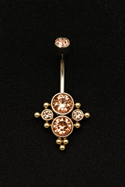 ömay takı Taşlı Toplu Mod 316l Cerrahi Çelik Göbek Piercing