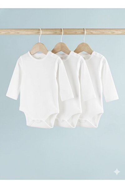 LORVEX Snap Fastener Unprinted Baby Bodysuit 3-Pack Bodysuit