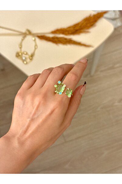 YOUES JEWELRY خاتم من سلسلة ستيل جيما قابل للتعديل