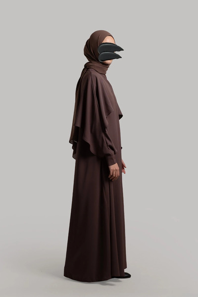 Lemaye Kolları Rüzgarlıklı Ferace - Acı Kahve