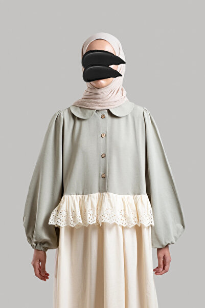 Lemaye Бохемска ленена рокля - меко зелено