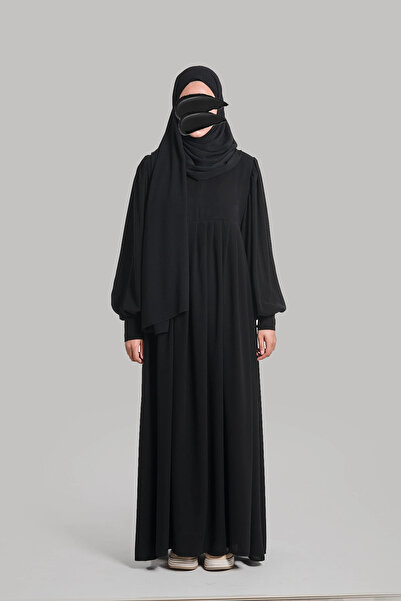 Lemaye Melisa Pileli Elbise - Siyah