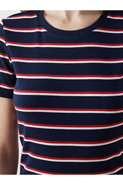 LC Waikiki Lcwaikiki Classic Crew Neck Striped Dress