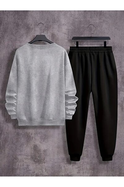 Massgai Unisex Milano Italy Printed Cotton Crew Neck Bottom-Top Tracksuit Set