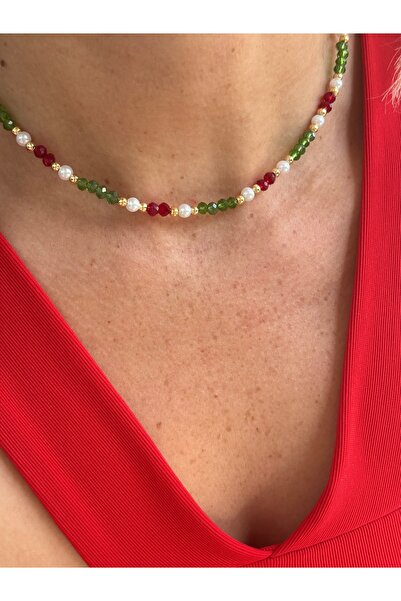 By Song Aksesuar Crystal New Year, Christmas Necklace