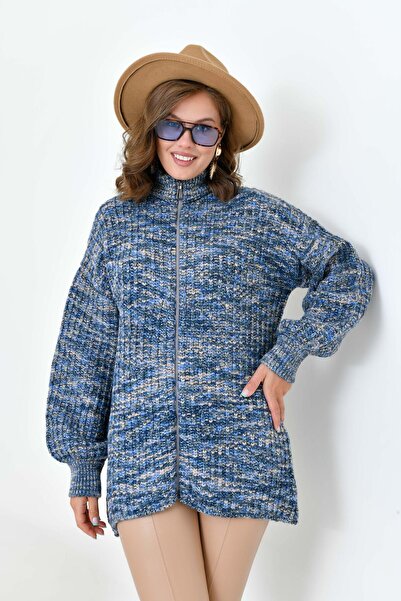 Garmi Жіночий деграде-светр з блискавкою Hrka Indigo