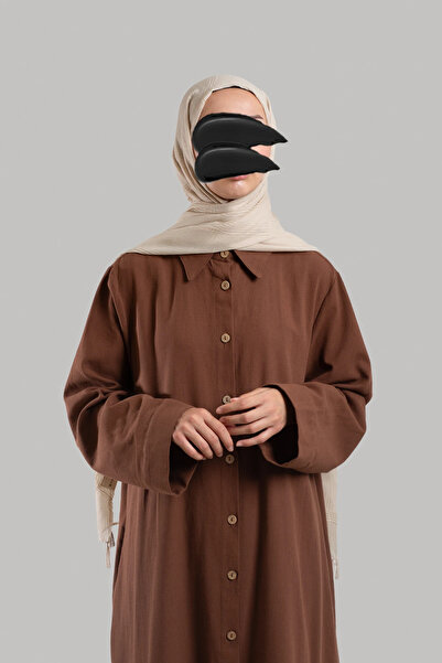 Lemaye Φόρεμα από λινό πουκάμισο - Καφέ