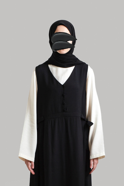 Lemaye Buttoned Tenselsoft Gilet Dress - Black