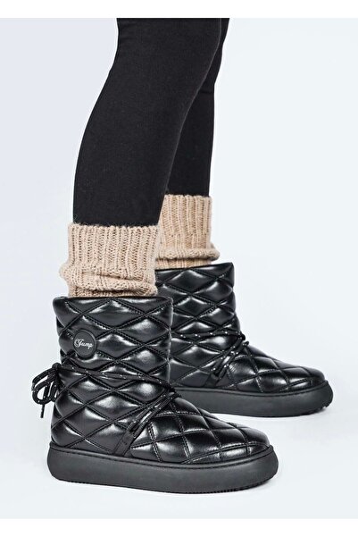 Jump 60214 Girl's Black Waterproof Warm Lining Non-Slip Sole Snow Boots 12