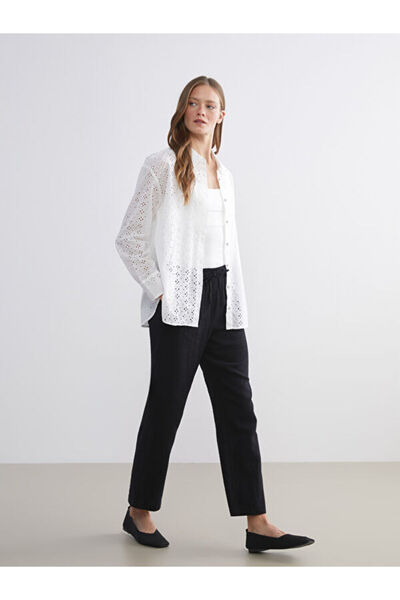 LC Waikiki Elastic Waist Textured Women's Trousers