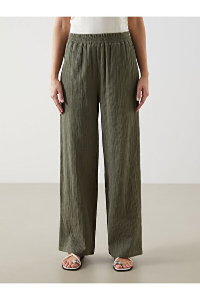 LC Waikiki Elastic Waist Textured Women's Trousers