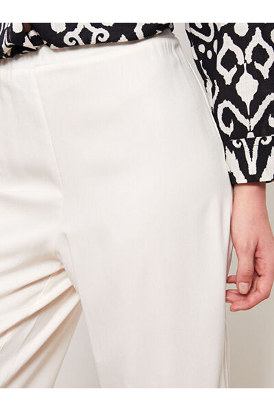 LC Waikiki Comfortable Fit Straight Viscose Women's Trousers with Elastic Waist