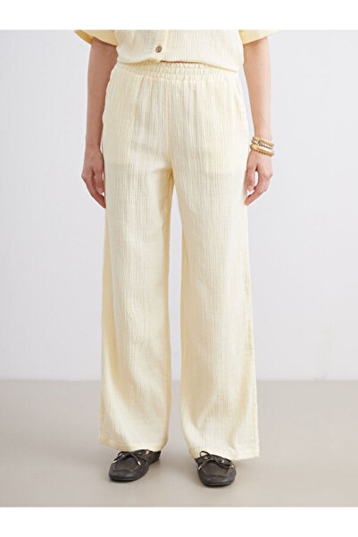 LC Waikiki Elastic Waist Textured Muslin Women's Trousers