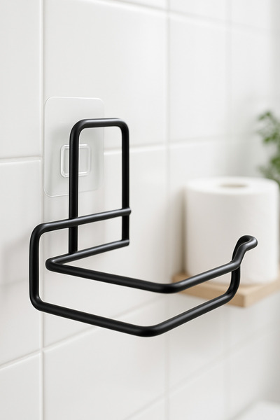 Transformacion Клейкий тримач для туалетного паперу – чорний метал 14 x 7,5 см 722343