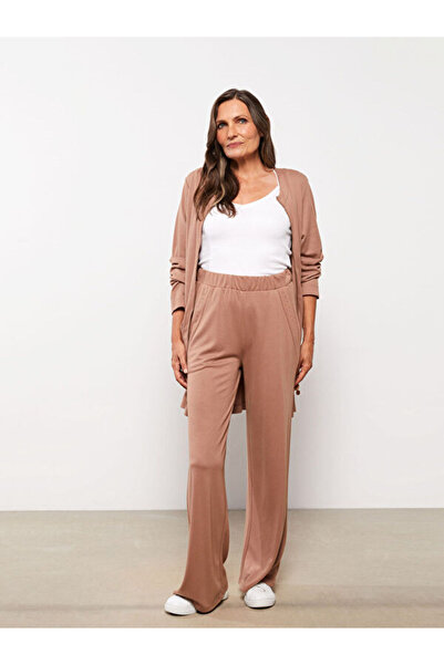 LC Waikiki Women's Standard Fit Straight Trousers with Elastic Waist