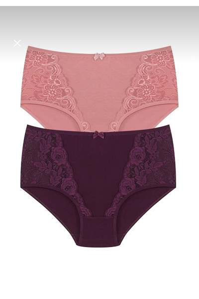 YOYYO Women's Battal 2-Pack Panties Large Size Cotton Lace Women's Underwear