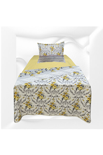 GÜLLÜCE HOME غطاء لحاف مصنوع من القطن بنسبة 100% (160×225 سم) مع ملاءة مرنة 1...