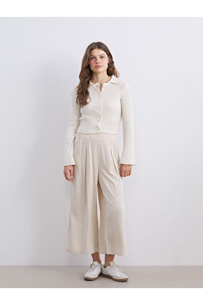 LC Waikiki Women's Linen Blended Pants with Elastic Waist