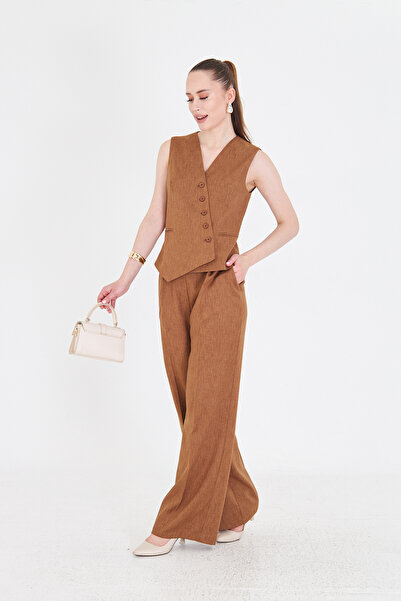 Nadrina Cross Buttoned Top and Bottom Set