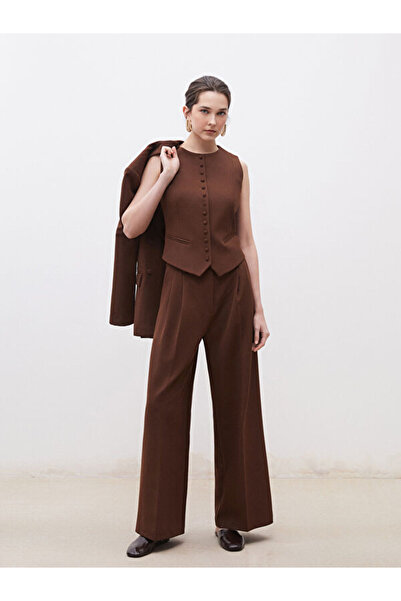 LC Waikiki Loose Fit Crepe Women's Pleated Pants