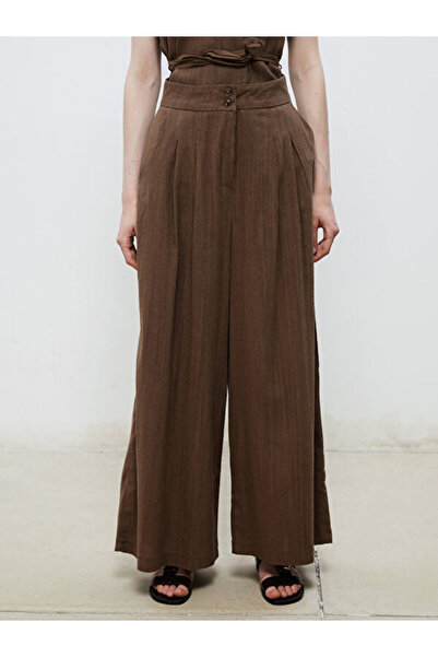 LC Waikiki Wide Leg Women's Trousers with Elastic Waist