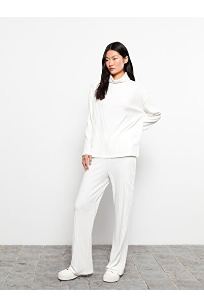 LC Waikiki Women's Elastic Waist Comfortable Straight Trousers