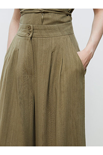 LC Waikiki Wide Leg Women's Trousers with Elastic Waist