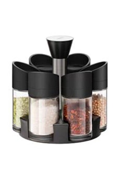 naniland.ro Set 6 recipiente pentru condimente cu suport