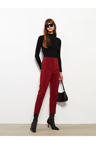 LC Waikiki Women's High Waist Standard Fit Straight Trousers